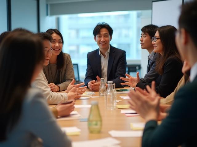 過去のセミナー：就職面接コミュニケーションワークショップでの活発なグループディスカッション